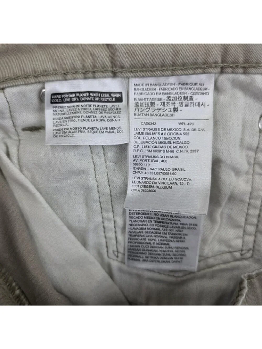 Levi's 541 Athletic Taper Pants Mens 38x30 Khaki Beige Stretch Cotton